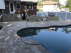 nicolock travertina brick pool patio